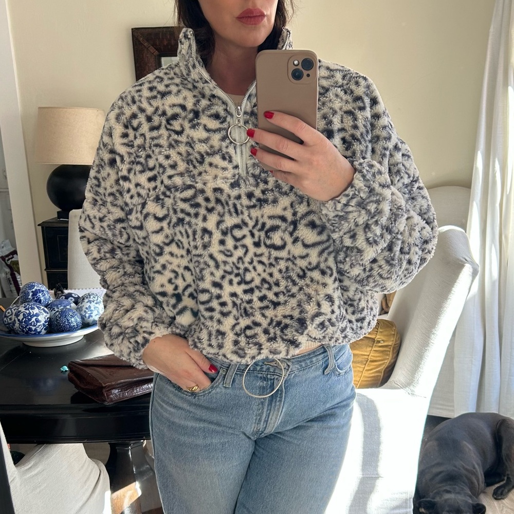Motel Black and Cream Teddy Jacket